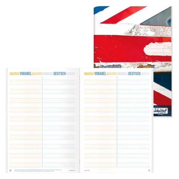 Häfft® Verlag Vokabelheft Schulstuff Union Jack liniert DIN A5 ohne Rand, 64 Blatt, 1 St.