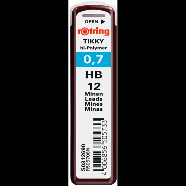 rotring Feinminen-Bleistiftminen schwarz HB 0,7 mm, 12 St.