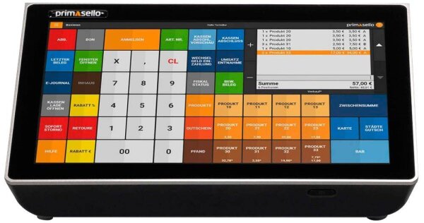 primasello Registrierkasse X340 inkl. TSE-Lizenz und Programmierung schwarz