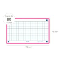 OXFORD Karteikarten FLASH 2.0 DIN A7 weiß, fuchsia kariert, 80 St.