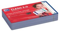 OXFORD Karteikarten FLASH 2.0 DIN A7 weiß, blau blanko, 80 St.