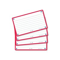 OXFORD Karteikarten FLASH 2.0 DIN A7 weiß, rot liniert, 80 St.