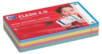 OXFORD Karteikarten FLASH 2.0 DIN A7 gelb, rot, türkis, mint liniert, 80 St.