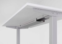 HAMMERBACHER XMST12 elektrisch höhenverstellbarer Schreibtisch weiß rechteckig, T-Fuß-Gestell silber 120,0 x 80,0 cm