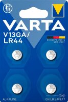 VARTA Knopfzellen V13GA/LR44 Alkali-Mangan 1,5 V, 4 St.