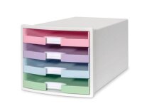 HAN Schubladenbox IMPULS  rosa, lila, blau, grün 1013-129D, DIN A4 mit 4 Schubladen, 1 St.