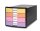 HAN Schubladenbox IMPULS  gelb, orange, rosa, lila 1012-139D, DIN A4 mit 4 Schubladen, 1 St.