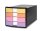 HAN Schubladenbox IMPULS  gelb, orange, rosa, lila 1012-139D, DIN A4 mit 4 Schubladen, 1 St.