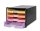 HAN Schubladenbox IMPULS  gelb, orange, rosa, lila 1013-139D, DIN A4 mit 4 Schubladen, 1 St.