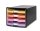 HAN Schubladenbox IMPULS  gelb, orange, rosa, lila 1013-139D, DIN A4 mit 4 Schubladen, 1 St.