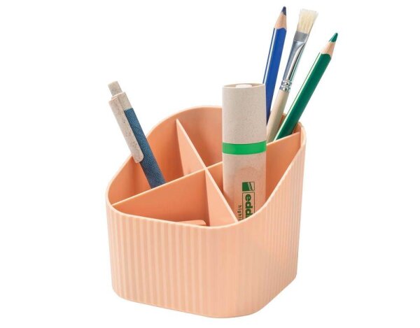 HAN Stiftehalter X-LOOP pastellorange Kunststoff 4 Fächer 11,1 x 11,1 x 10,5 cm