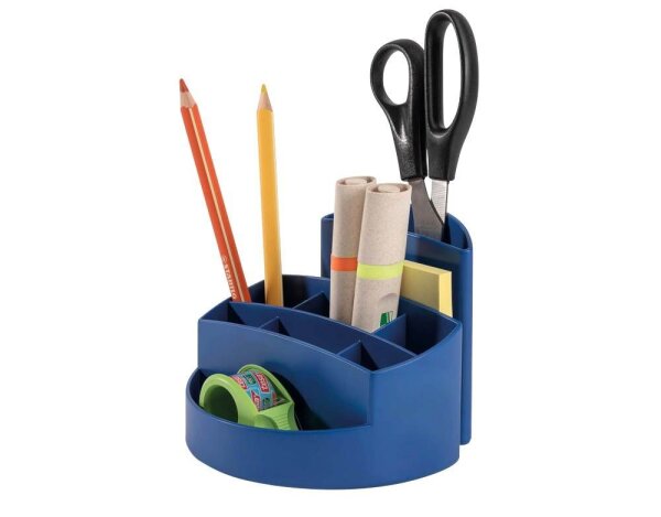 HAN Schreibtisch-Organizer RONDO KARMA öko-blau Polypropylen 9 Fächer 14,0 x 14,0 x 10,9 cm