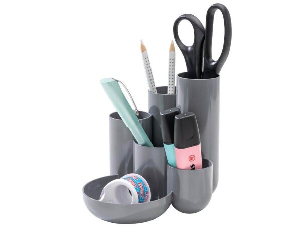 HAN Schreibtisch-Organizer CAMPUS dunkelgrau Polystyrol 6 Fächer 13,1 x 15,4 x 13,7 cm