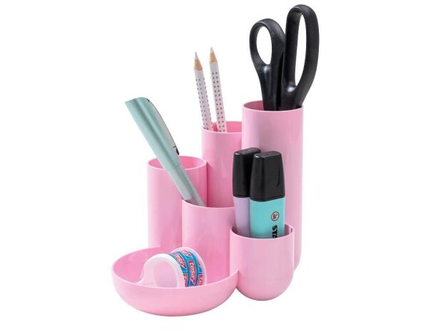 HAN Schreibtisch-Organizer CAMPUS pastellrosa Polystyrol 6 Fächer 13,1 x 15,4 x 13,7 cm