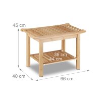 relaxdays Sitzbank 10020949_0 braun Holz 66,0 cm