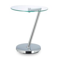 relaxdays Beistelltisch rund Glas silber 45,0 x 45,0 x...