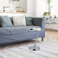relaxdays Beistelltisch rund Glas silber 45,0 x 45,0 x 52,0 cm, 1 St.