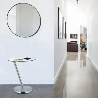 relaxdays Beistelltisch rund Glas silber 45,0 x 45,0 x 52,0 cm, 1 St.