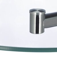relaxdays Beistelltisch rund Glas silber 45,0 x 45,0 x 52,0 cm, 1 St.