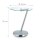 relaxdays Beistelltisch rund Glas silber 45,0 x 45,0 x 52,0 cm, 1 St.