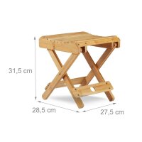 relaxdays Klapphocker natur 2x 2 Sprossen, H: 31,5 cm