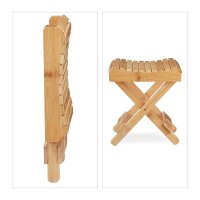 relaxdays Klapphocker natur 2x 2 Sprossen, H: 31,5 cm