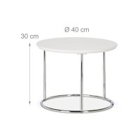 relaxdays Beistelltische-Set rund MDF-Platte weiß, 2 St.