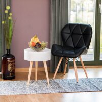 relaxdays Beistelltisch rund Holz weiß 38,0 x 38,0...