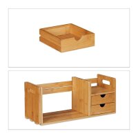 relaxdays Schreibtisch-Organizer braun 80,5 x 19,0 x 21,0...