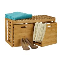 relaxdays Schuhbank 10024979_0 braun Holz 80,0 cm
