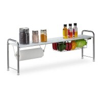 relaxdays Küchen-Organizer weiß, silber 94,0 x...