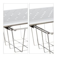 relaxdays Küchen-Organizer weiß, silber 94,0 x 23,0 x 32,0 cm, 1 St.
