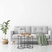 relaxdays Beistelltische-Set rund Holz braun, 3 St.