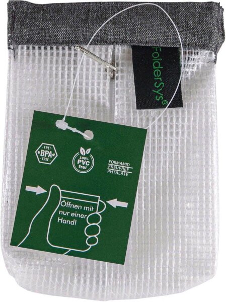 FolderSys Schnappverschlussbeutel DIN A7 transparent/grau 0,20 mm, 1 St.
