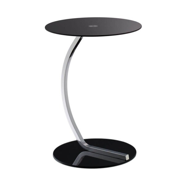 relaxdays Beistelltisch rund Glas schwarz 40,0 x 40,0 x 55,0 cm, 1 St.
