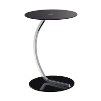 relaxdays Beistelltisch rund Glas schwarz 40,0 x 40,0 x...