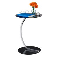 relaxdays Beistelltisch rund Glas schwarz 40,0 x 40,0 x...