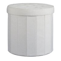 relaxdays Wohnzimmer-Hocker mit Stauraum 10022874_550 creme, 1 St.