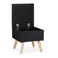 relaxdays Wohnzimmer-Hocker mit Stauraum 10029605_46 schwarz, 1 St.