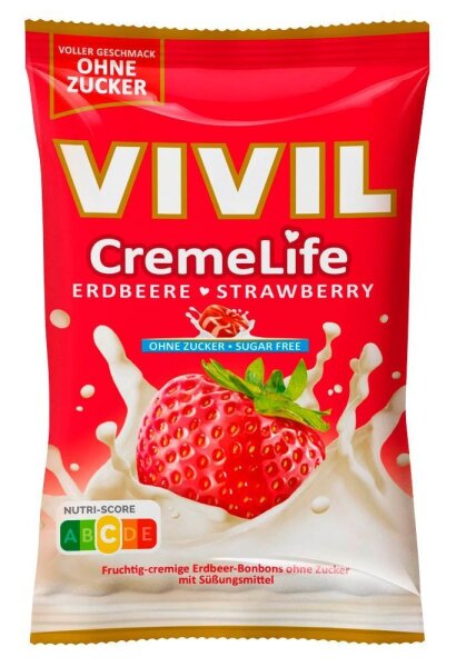 VIVIL® Creme Life Erdbeere Bonbons 23 St./ 90,0 g, 1 Pack