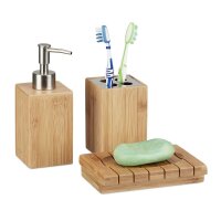 relaxdays Badaccessoires-Set braun, 1 Set