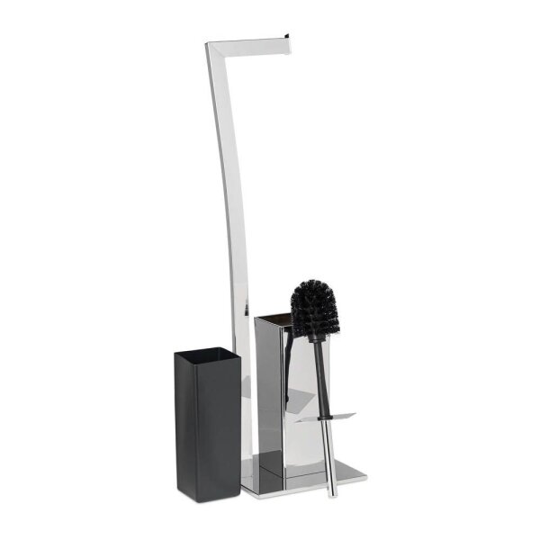 relaxdays WC-Garnitur silber Metall, 1 St.