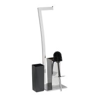 relaxdays WC-Garnitur silber Metall, 1 St.
