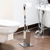 relaxdays WC-Garnitur silber Metall, 1 St.