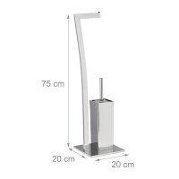 relaxdays WC-Garnitur silber Metall, 1 St.