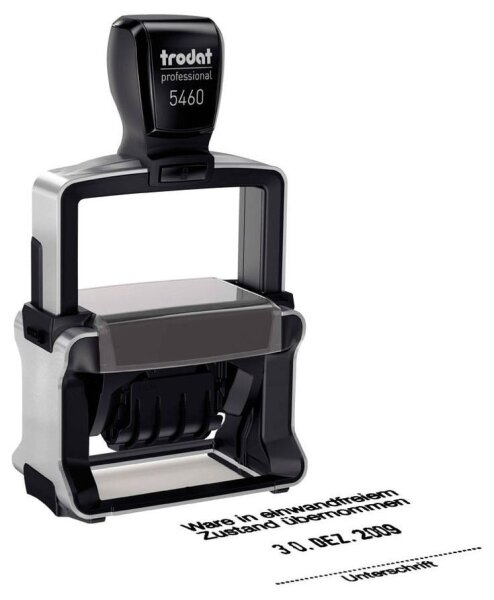 trodat Datumstempel mit Text individualisierbar 5460 selbstfärbend schwarz ohne Logo, 1 St. -  Nachträglich per Gutschein personalisieren