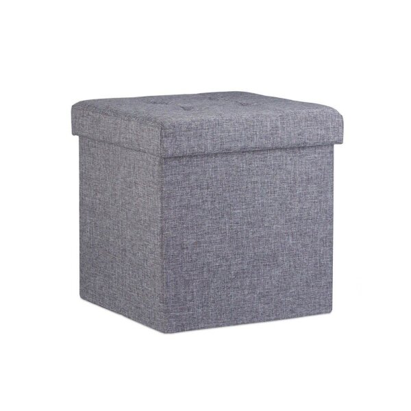 relaxdays Wohnzimmer-Hocker mit Stauraum 10019047_709 grau, 1 St.