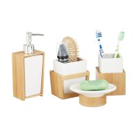 relaxdays Badaccessoires-Set braun, 1 Set