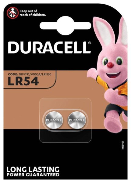 DURACELL Knopfzellen LR54 Alkali-Mangan 1,5 V, 2 St.