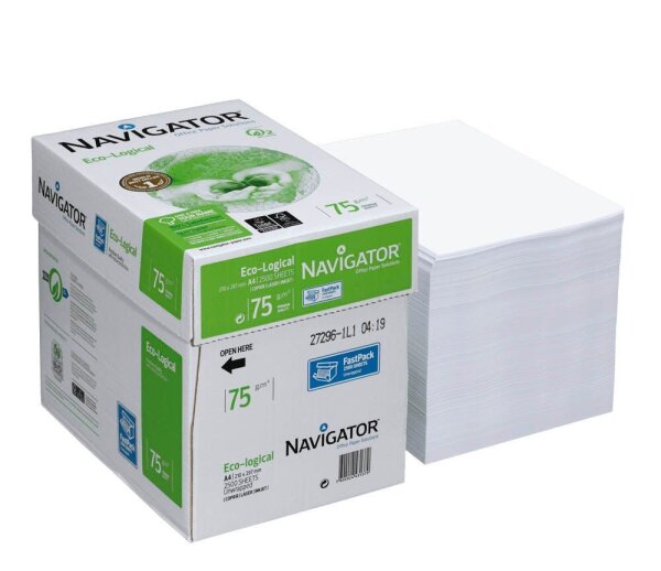 NAVIGATOR Kopierpapier Eco-Logical DIN A4 75 g/qm 2.500 Blatt Maxi-Box